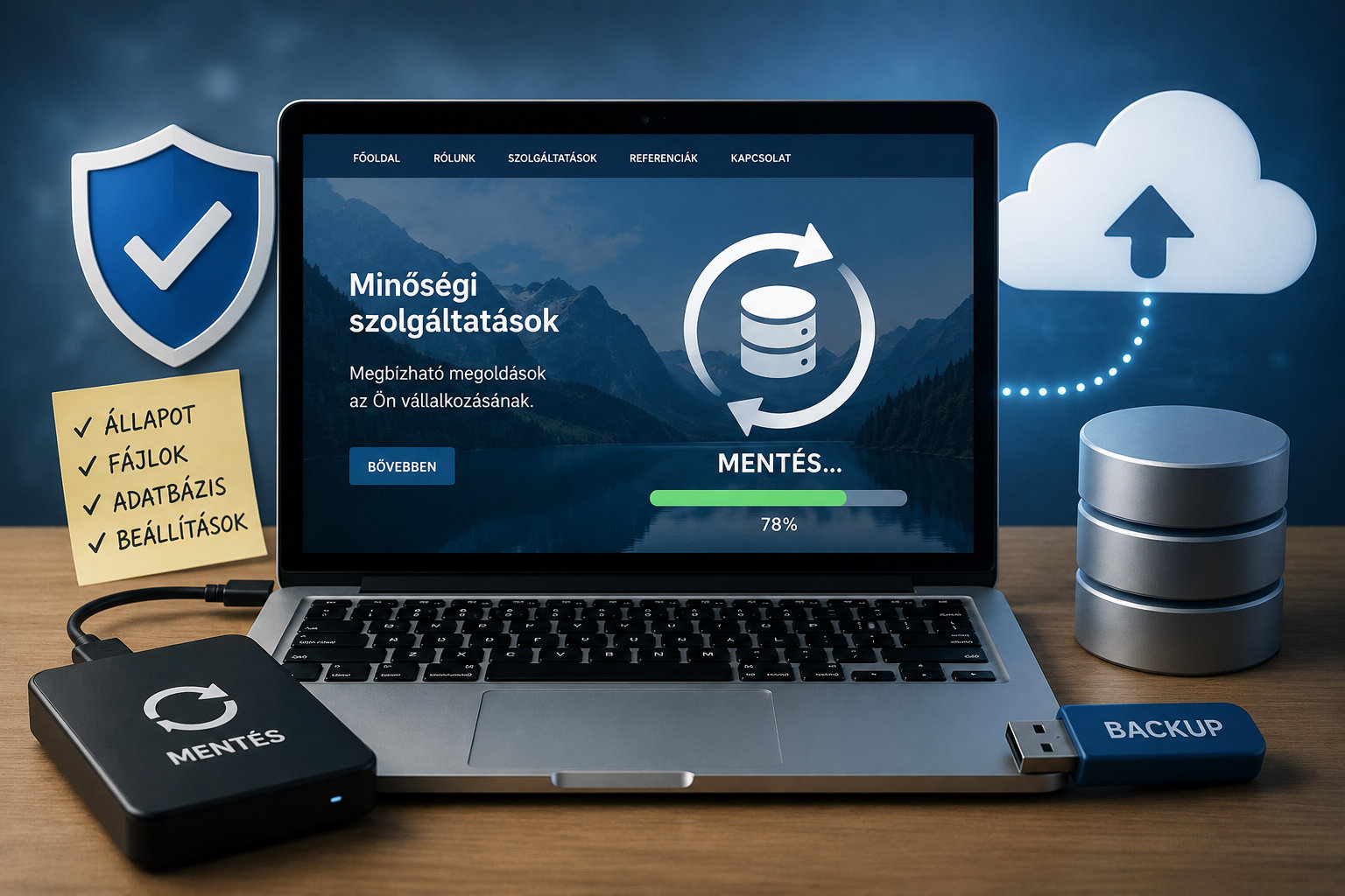 Mentés készítése a weblapot alkotó összes fájlról