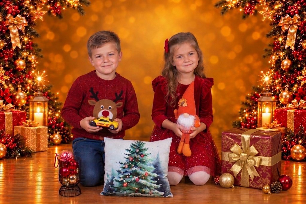 Másik karácsonyi díszlet fotózáshoz a Szinkron Fotó Stúdióban Hadházon